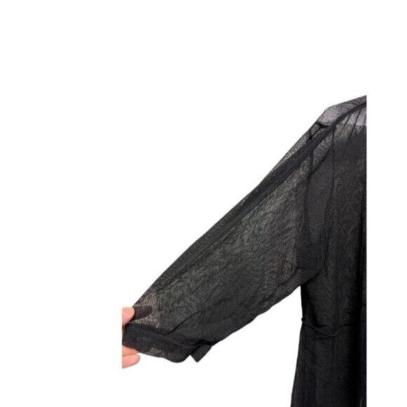 Vintage 90s Y2K Ardoise Black Mesh Cardigan Top Grunge Punk Women's Size M/L - Picture 4 of 5